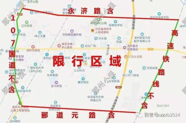 涿州限行摄像头分布地图（涿州限行区域划分图）