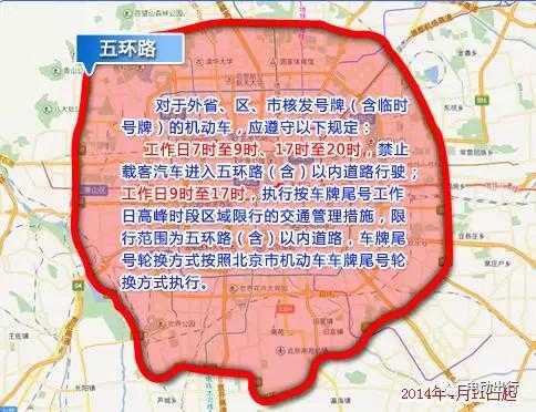 北京限行区域范围图图片